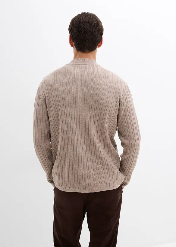 Cardigan a coste in filato fine, bonprix