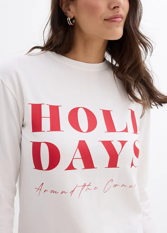 Maglia a maniche lunghe in misto cotone biologico, bonprix