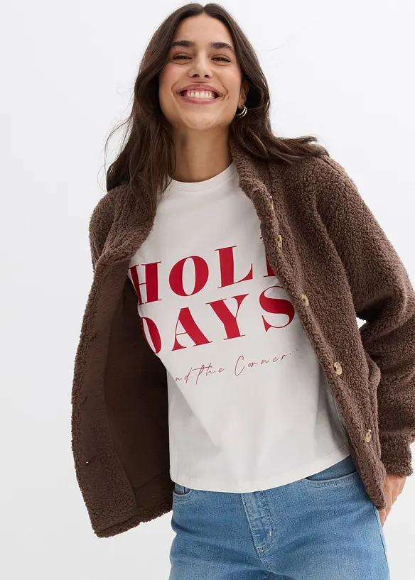 Maglia a maniche lunghe in misto cotone biologico, bonprix