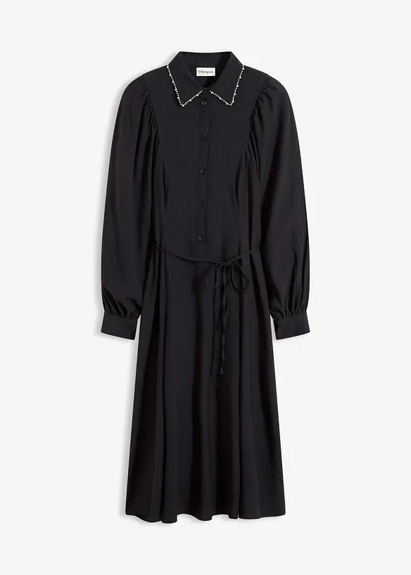 Abito midi con applicazione di perline, bonprix