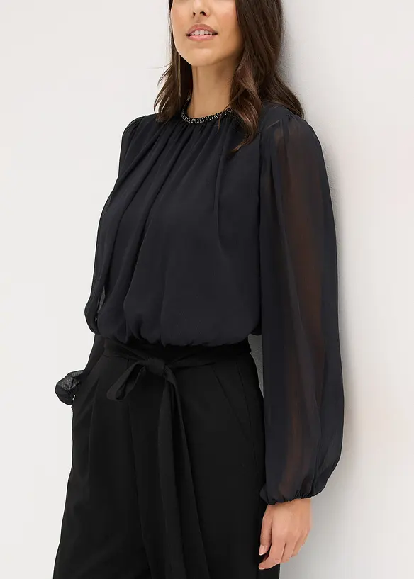 Tuta elegante con chiffon e glitter, bonprix