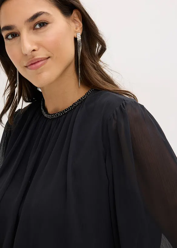 Tuta elegante con chiffon e glitter, bonprix