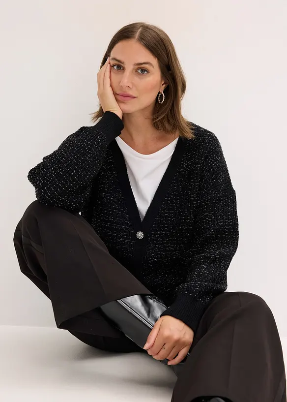 Cardigan in misto viscosa fluente, bonprix