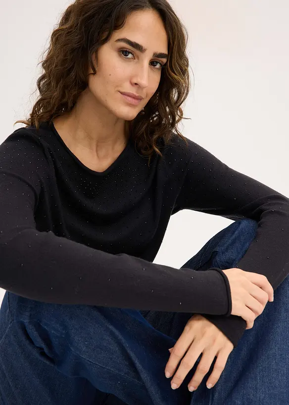 Maglione in filato fine di misto viscosa fluente, bonprix