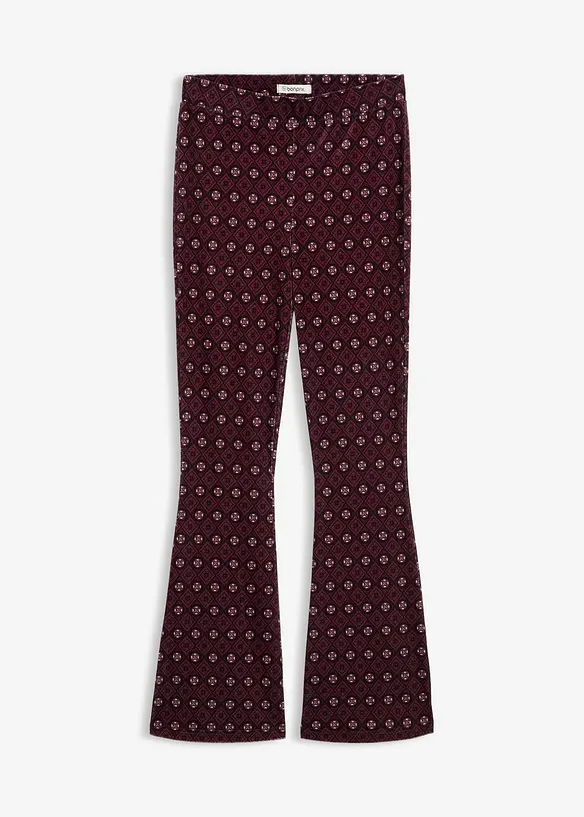 Leggings a gamba svasata in morbido velluto, bonprix
