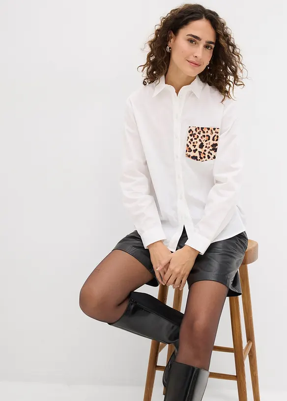 Camicia oversize con tasca a contrasto, bonprix