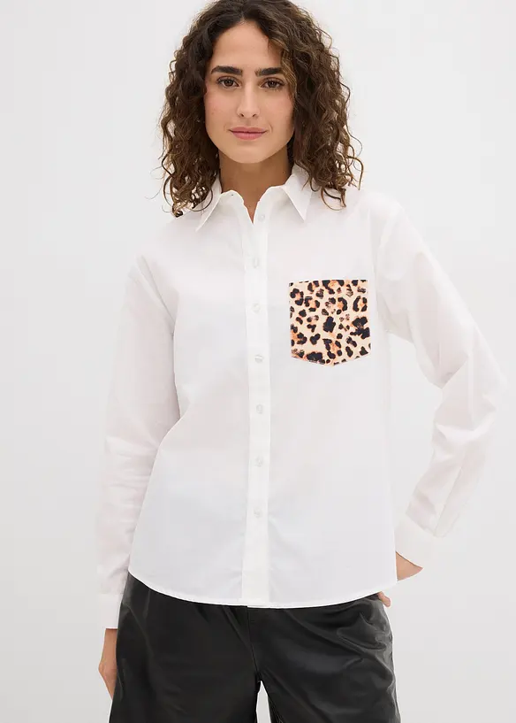 Camicia oversize con tasca a contrasto, bonprix