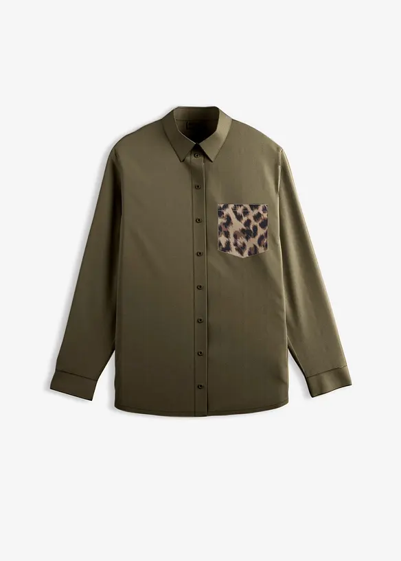 Camicia oversize con tasca a contrasto, bonprix