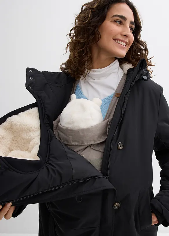 Cappotto prémaman imbottito 3 in 1 con inserto babywearing, bonprix