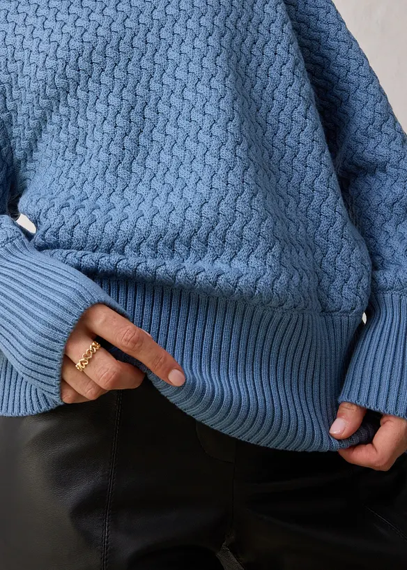 Maglione a collo alto con lana merino, bonprix