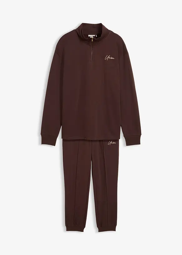 Tuta sportiva in puro cotone (set 2 pezzi), loose fit, bonprix