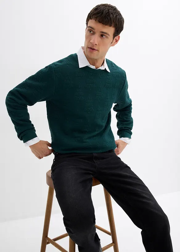 Felpa natalizia con abeti, bonprix