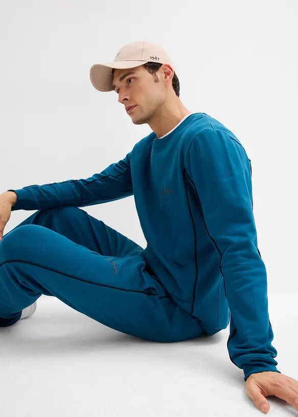 Felpa in puro cotone con dettagli a contrasto, bonprix