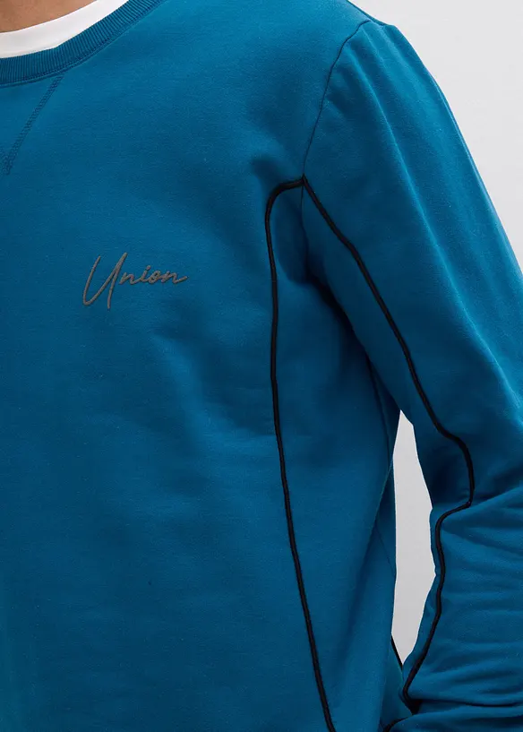 Felpa in puro cotone con dettagli a contrasto, bonprix