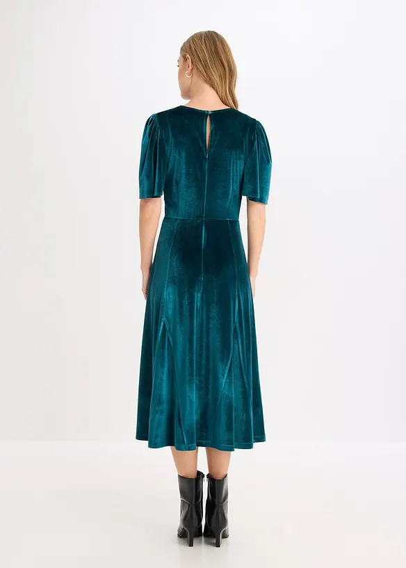 Abito midi in velluto morbido, bonprix