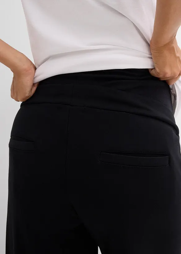 Pantaloni prémaman a gamba larga in morbido punto di Roma, bonprix