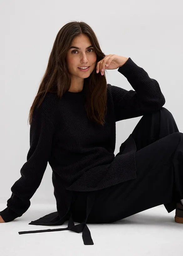 Maglione prémaman / da allattamento in cotone con percentuale di lana, bonprix