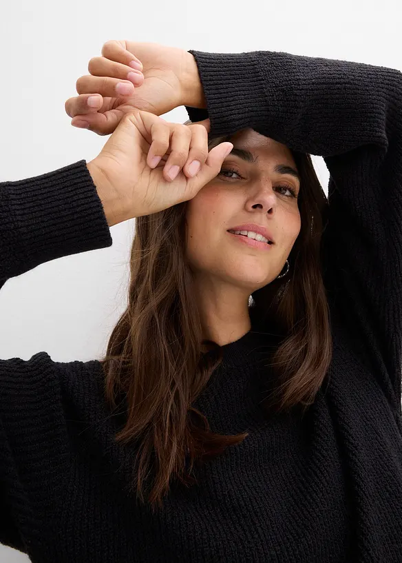 Maglione prémaman / da allattamento in cotone con percentuale di lana, bonprix