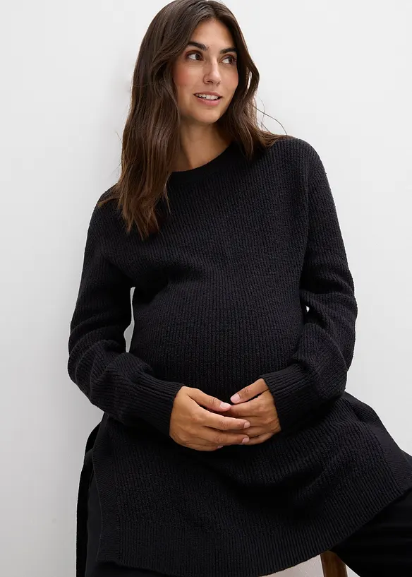 Maglione prémaman / da allattamento in cotone con percentuale di lana, bonprix