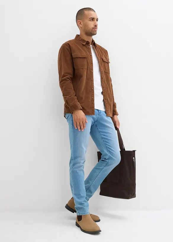 Camicia di velluto a coste con fodera calda in pile, bonprix