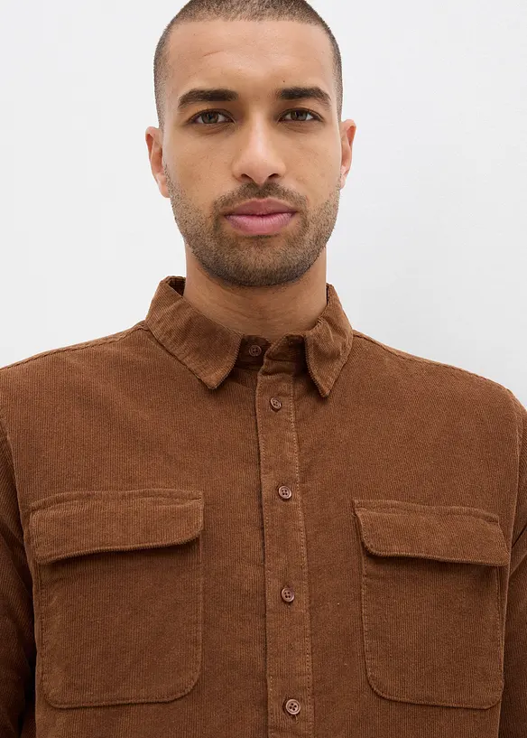 Camicia di velluto a coste con fodera calda in pile, bonprix