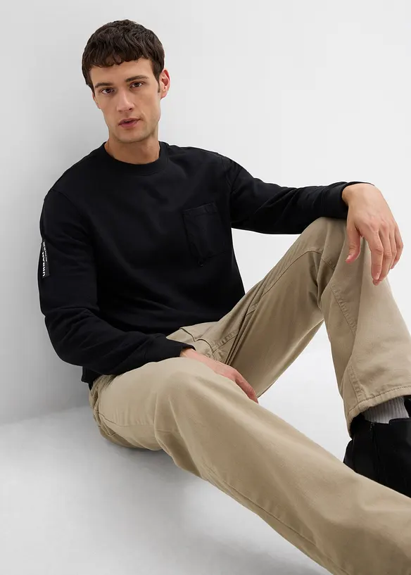 Felpa in cotone biologico con tasca al petto, bonprix