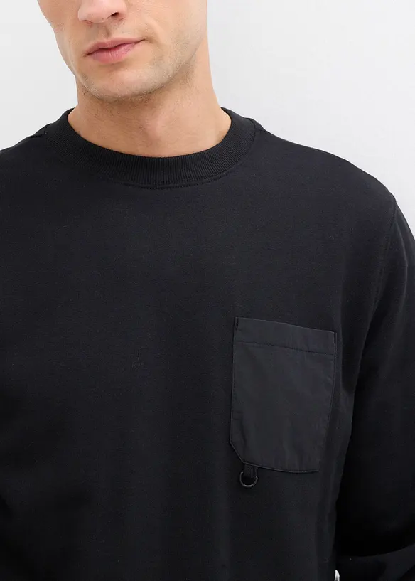 Felpa in cotone biologico con tasca al petto, bonprix