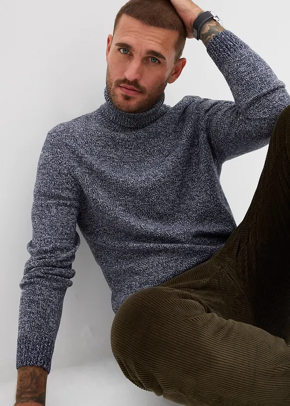 Maglione a collo alto con cotone, bonprix