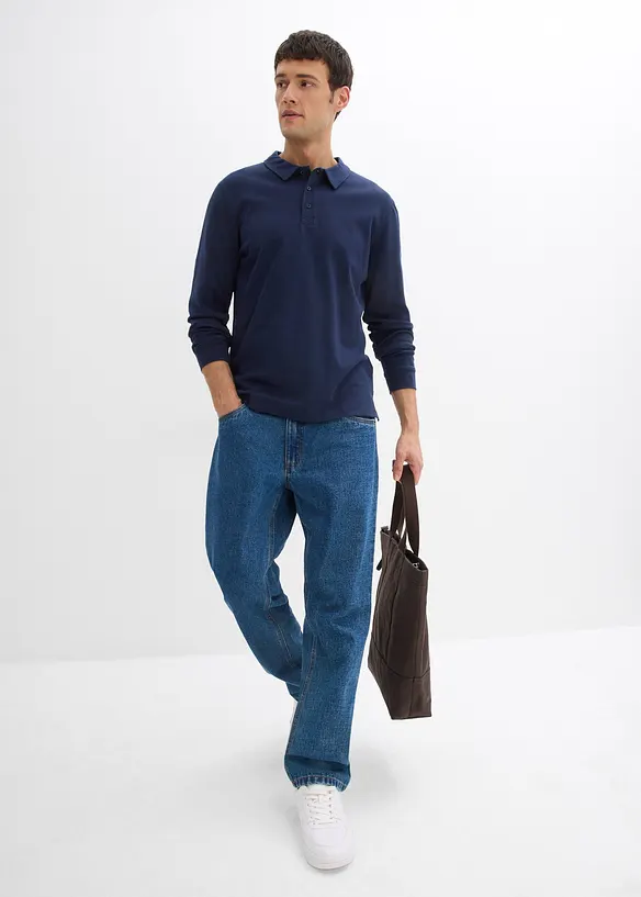 Polo a maniche lunghe in puro cotone biologico, bonprix