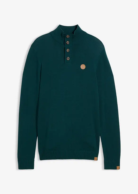 Maglione con bottoni in misto cotone, bonprix