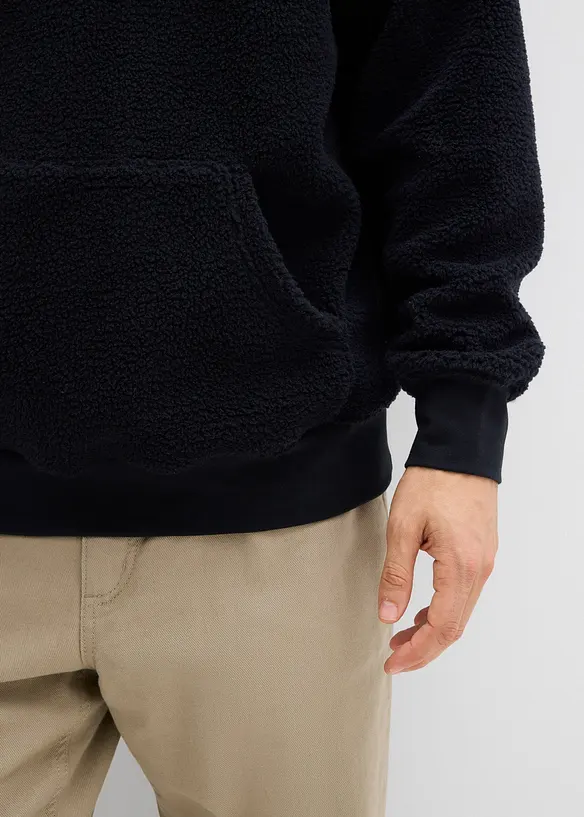 Felpa in pile teddy con fodera in cotone, loose fit, bonprix