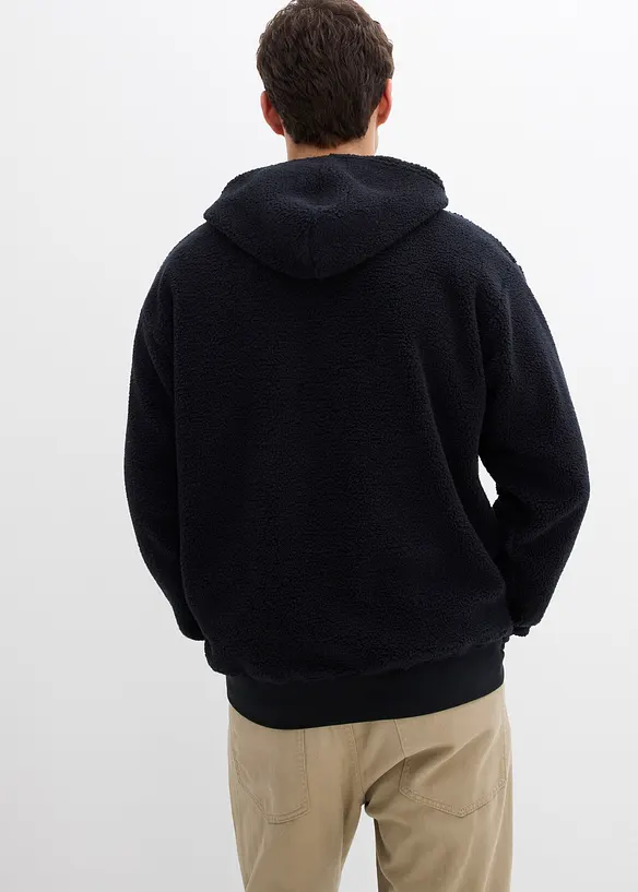 Felpa in pile teddy con fodera in cotone, loose fit, bonprix