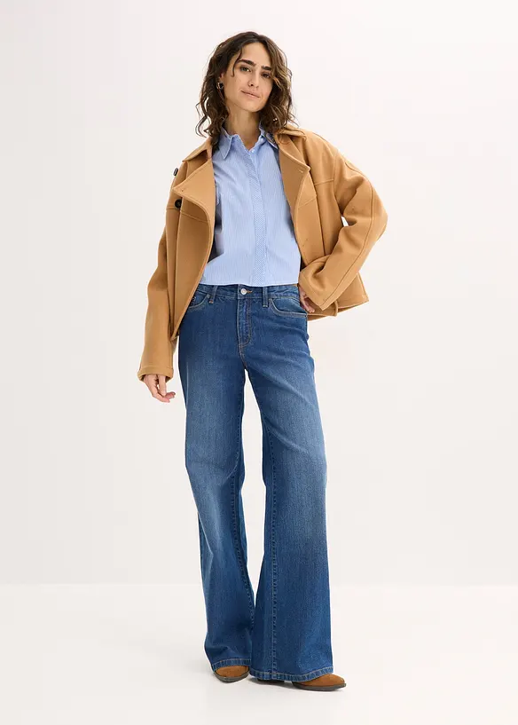 Blusa oversize in misto cotone, bonprix