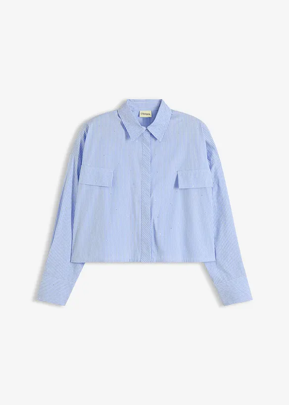 Blusa oversize in misto cotone, bonprix