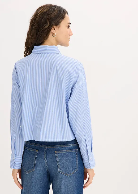 Blusa oversize in misto cotone, bonprix