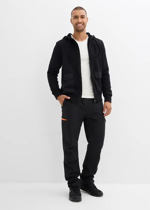 Felpa con zip, cappuccio e fodera teddy, bonprix