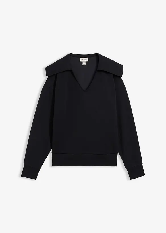 Felpa con collo molto ampio in misto viscosa, bonprix