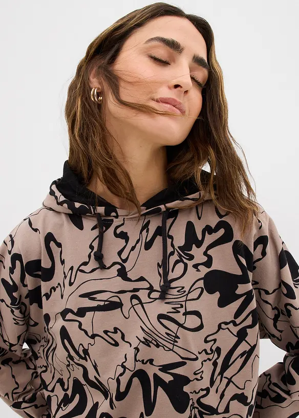 Felpa con cappuccio in puro cotone, bonprix