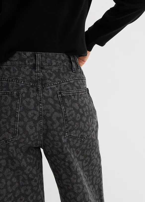 Jeans wide leg, vita media, bonprix