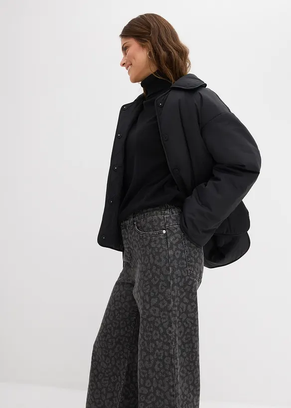 Jeans wide leg, vita media, bonprix