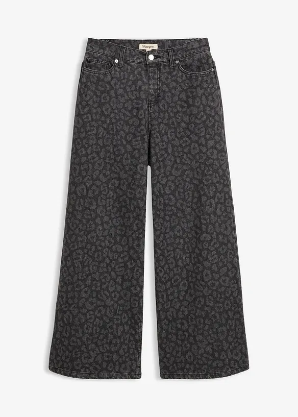 Jeans wide leg, vita media, bonprix