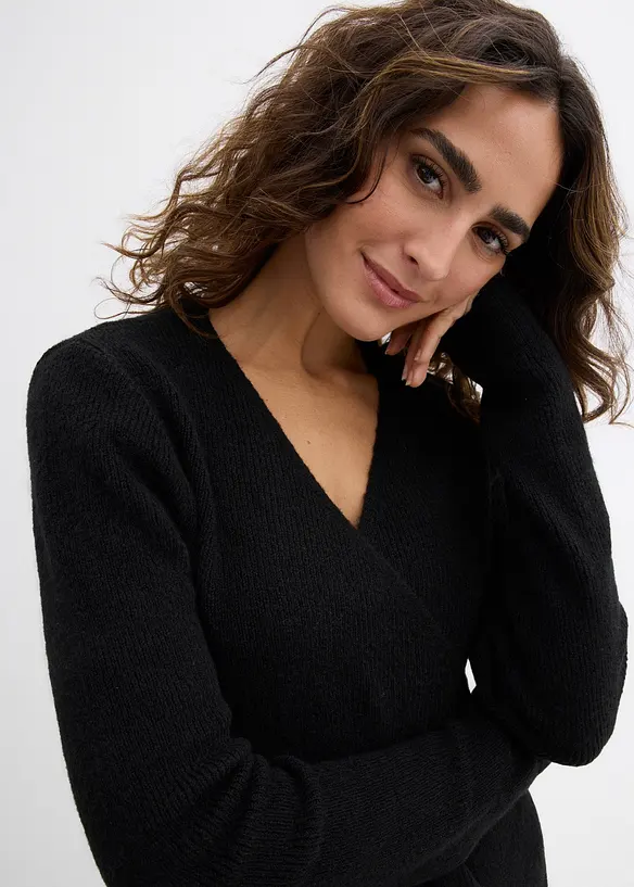 Abito di maglia prémaman a portafoglio, bonprix