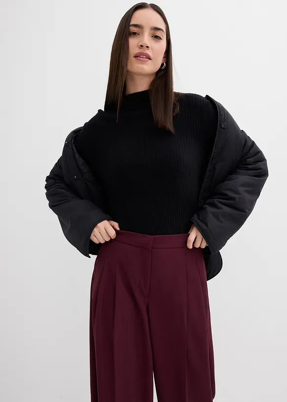 Pantaloni con pinces, girovita comodo e spacchetti, bonprix