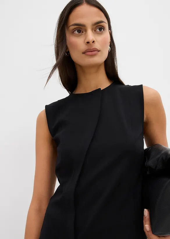 Top a gilet asimmetrico in punto di Roma, bonprix