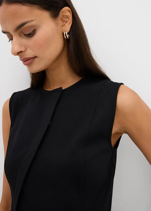 Top a gilet asimmetrico in punto di Roma, bonprix