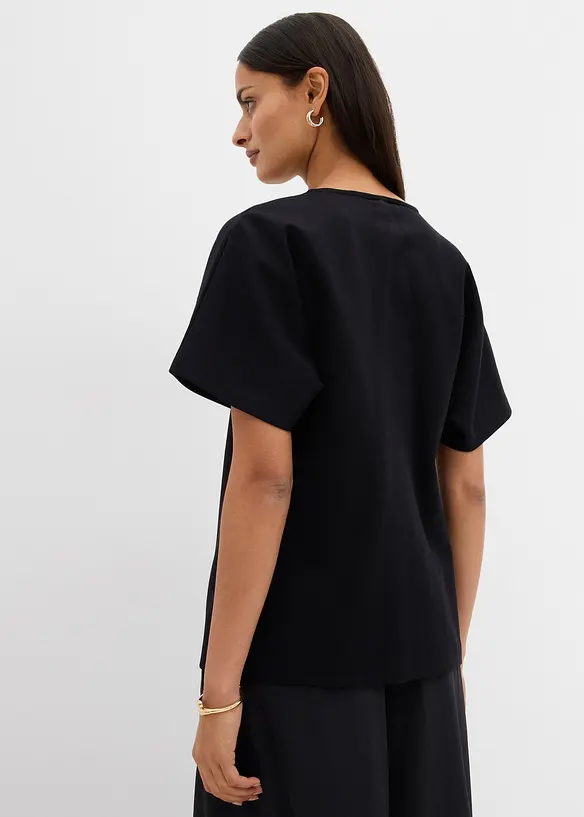 Gilet in morbido punto di Roma con bottone decorativo, bonprix