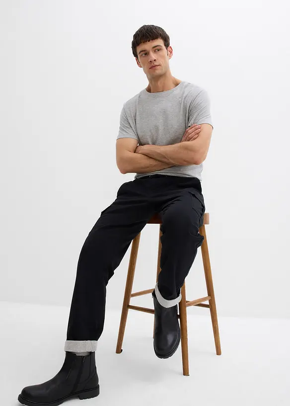 Pantaloni termici tapered con elastico in vita, relaxed fit, bonprix