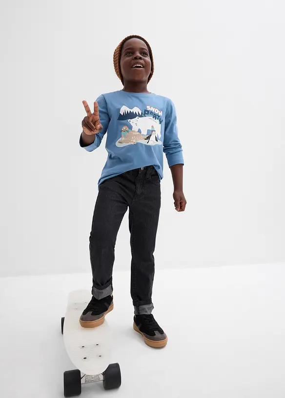 Maglia a maniche lunghe con cotone biologico (pacco da 3), bonprix