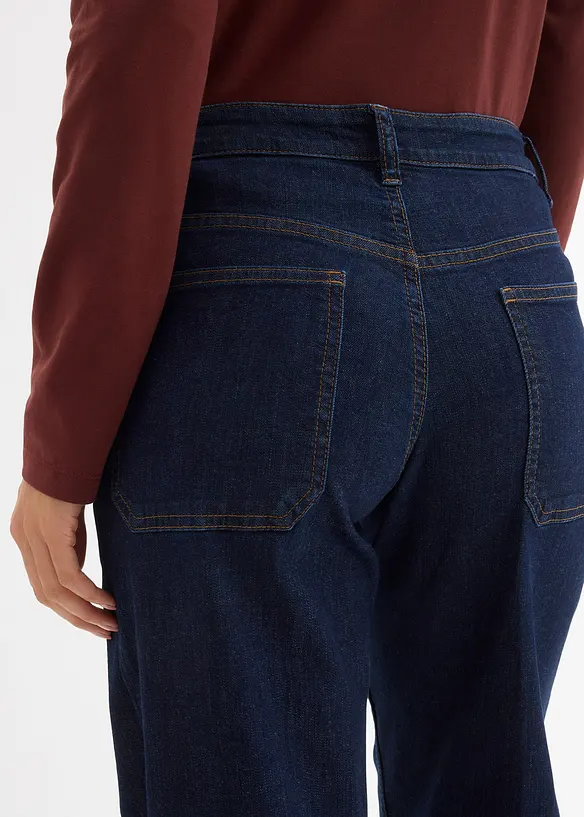 Jeans wide leg con cotone biologico, vita media, bonprix