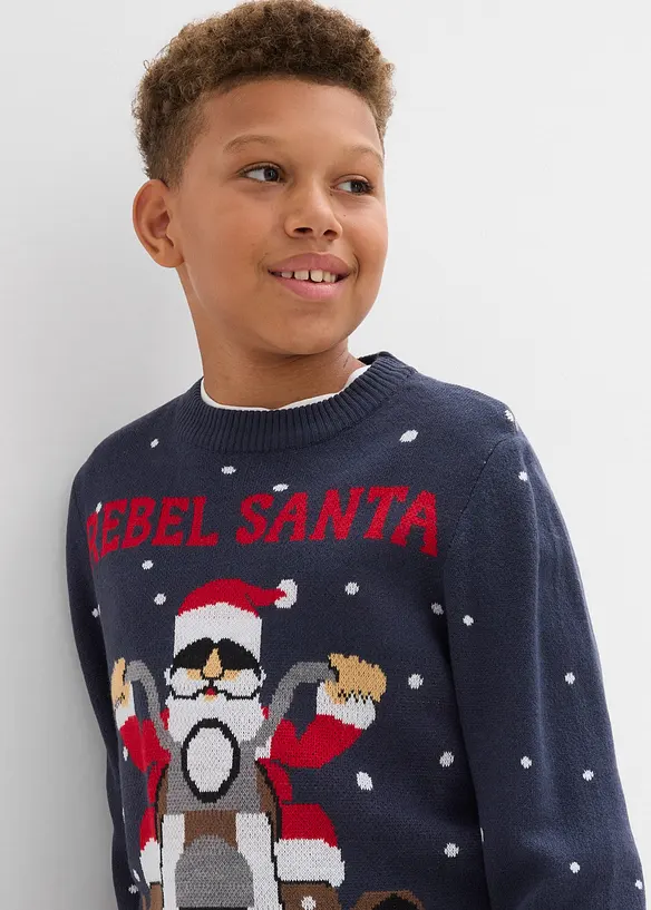 Maglione in filato fine con motivo natalizio, bonprix